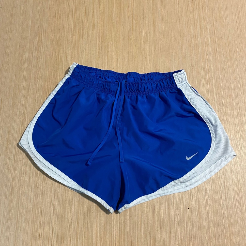 Nike Dry Tempo Running Shorts Womens Large Blue White 831558-480